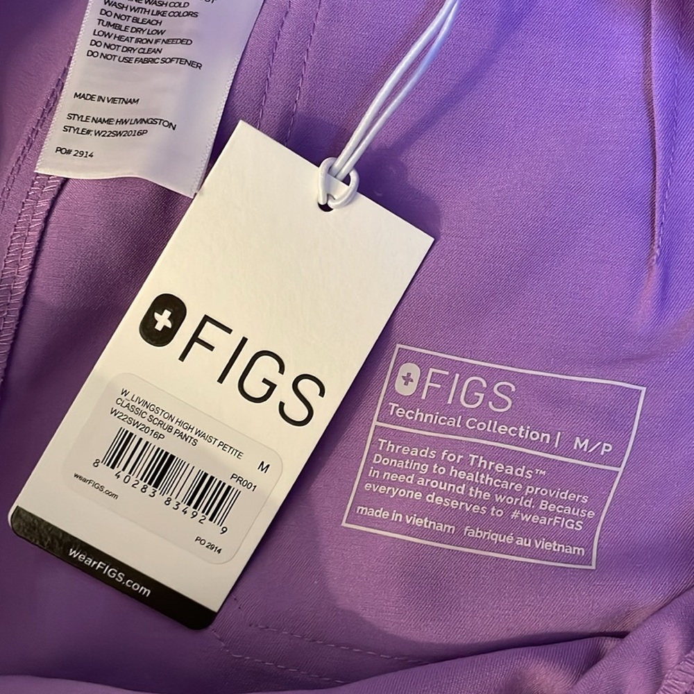 Figs High Waisted Livingston Pants in Lilac Dawn NWT - Picture 6 of 11